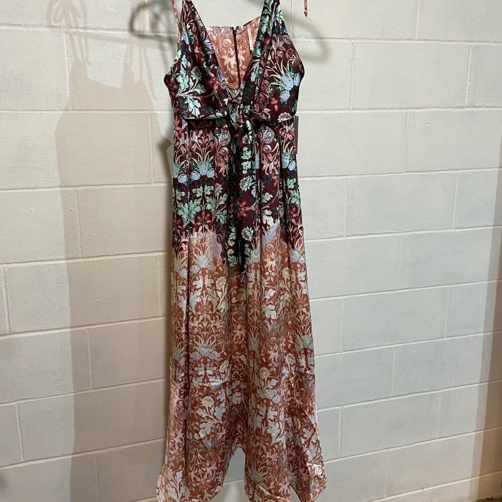 Free People Brown Tan Tiered Ruffled Sundress